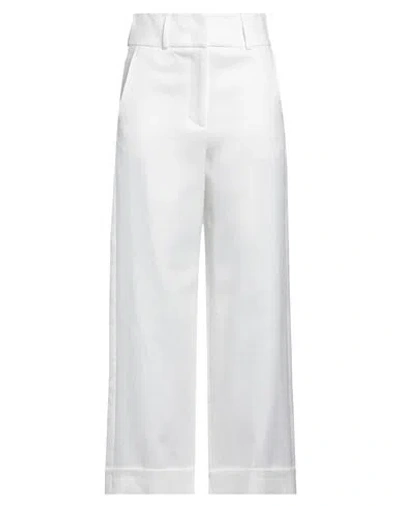 Peserico Easy Woman Pants White Size 10 Linen, Viscose, Elastane