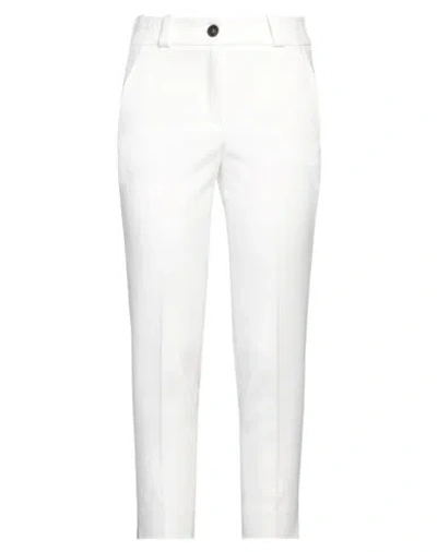 Peserico Easy Woman Pants White Size 10 Polyester, Viscose, Cotton, Elastane