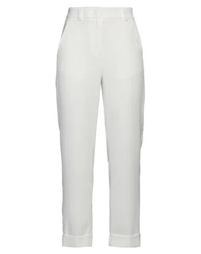Peserico Easy Woman Pants White Size 6 Polyester, Cotton