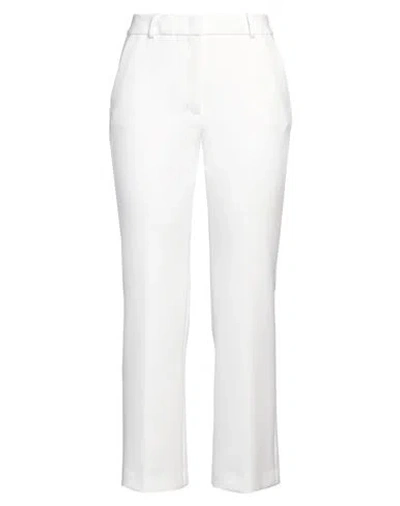 Peserico Easy Woman Pants White Size 12 Polyester, Viscose, Cotton, Elastane