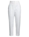 Peserico Easy Woman Pants White Size 14 Cotton, Elastane