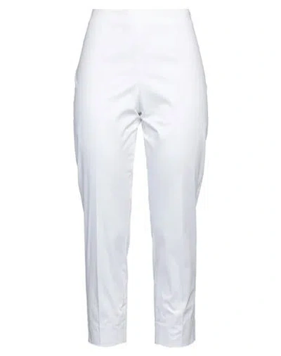 Peserico Easy Woman Pants White Size 14 Cotton, Elastane