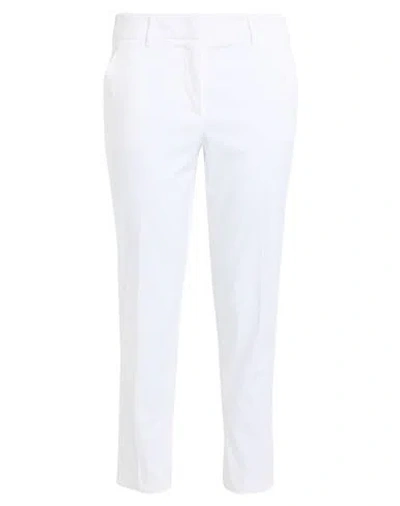Peserico Easy Woman Pants White Size 4 Cotton, Elastane