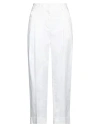 Peserico Easy Woman Pants Ivory Size 6 Polyester, Viscose, Cotton, Elastane In White
