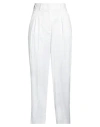 Peserico Easy Woman Pants Ivory Size 6 Polyester, Viscose, Cotton, Elastane In White