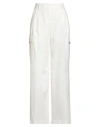 Peserico Easy Woman Pants White Size 6 Cotton, Tencel, Silk, Elastane In White