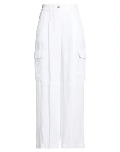 Peserico Easy Woman Pants White Size 6 Linen