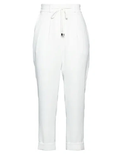 Peserico Easy Woman Pants White Size 6 Polyester