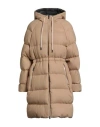 Peserico Easy Woman Puffer Camel Size 6 Nylon, Polyester, Viscose, Elastane In Brown