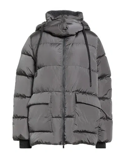 Peserico Easy Woman Puffer Grey Size 6 Polyamide, Merino Wool, Cashmere In Gray