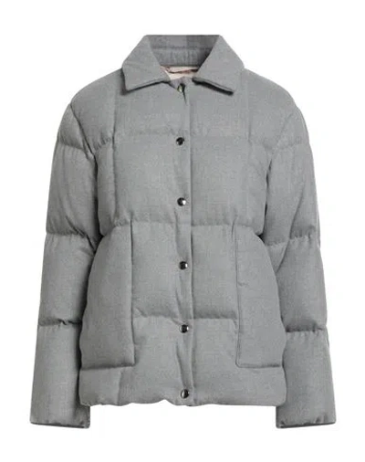 Peserico Easy Woman Puffer Light Grey Size 4 Polyester, Nylon, Viscose, Elastane In Gray