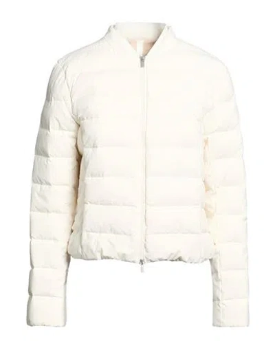 Peserico Easy Woman Puffer Off White Size 6 Polyester, Cotton In Neutral