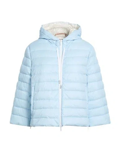 Peserico Easy Woman Puffer Sky Blue Size 10 Nylon