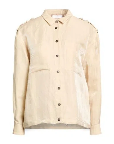 Peserico Easy Woman Shirt Beige Size 6 Linen, Polyamide In Neutral