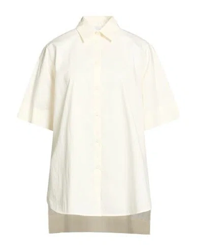 Peserico Easy Woman Shirt Ivory Size 6 Cotton, Elastane In Gray