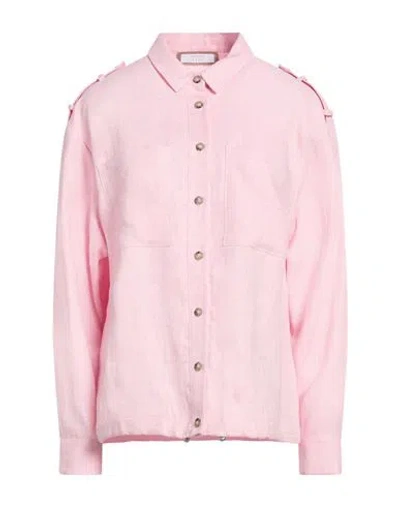 Peserico Easy Woman Shirt Pink Size 6 Linen