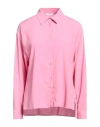 Peserico Easy Woman Shirt Pink Size 6 Acetate, Silk, Elastane In Pink