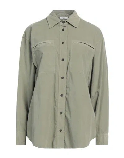 Peserico Easy Woman Shirt Sage Green Size 12 Cotton, Elastane