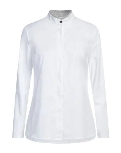 Peserico Easy Woman Shirt White Size 6 Cotton, Elastane, Wool, Polyester, Polyamide