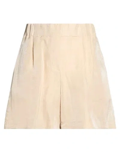 Peserico Easy Woman Shorts & Bermuda Shorts Beige Size 6 Linen, Polyamide In Neutral