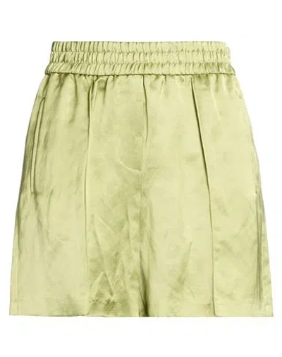 Peserico Easy Woman Shorts & Bermuda Shorts Light Green Size 6 Rayon, Linen