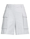 Peserico Easy Woman Shorts & Bermuda Shorts Light Grey Size 6 Cotton, Elastane In Grey