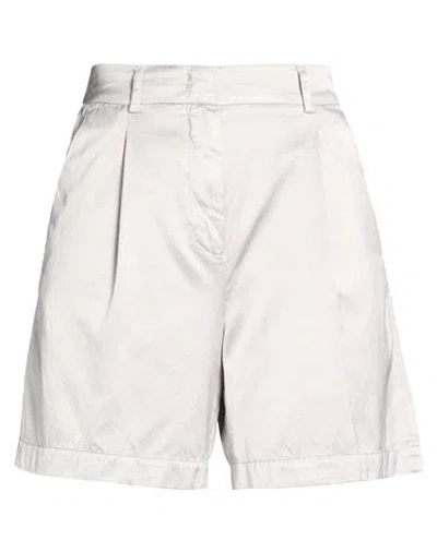 Peserico Easy Woman Shorts & Bermuda Shorts Light Grey Size 6 Viscose, Cotton In White