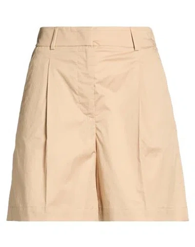 Peserico Woman Shorts & Bermuda Shorts Sand Size 10 Linen In Neutral