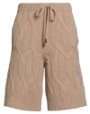 Peserico Easy Woman Shorts & Bermuda Shorts Sand Size 6 Merino Wool, Alpaca Wool, Polyamide, Virgin  In Neutral