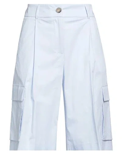 Peserico Easy Woman Shorts & Bermuda Shorts Sky Blue Size 8 Cotton, Elastane