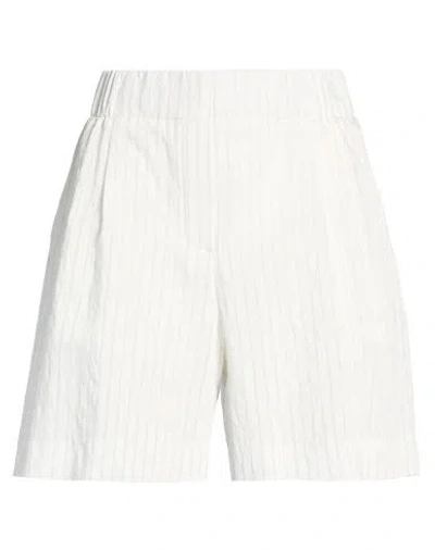 Peserico Easy Woman Shorts & Bermuda Shorts White Size 6 Modal, Polyamide, Cupro