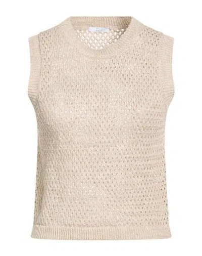 Peserico Easy Woman Sweater Beige Size 4 Linen, Cotton In Brown
