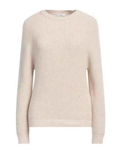 Peserico Easy Woman Sweater Beige Size 6 Merino Wool, Cashmere, Polyamide, Alpaca Wool, Metallic Fib In Neutral