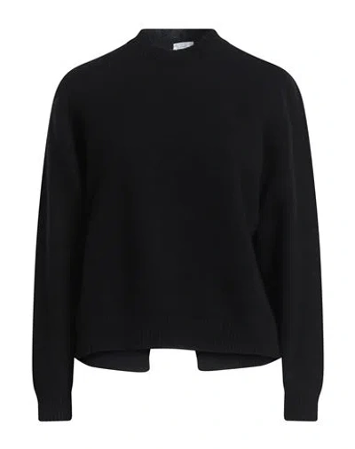 Peserico Easy Woman Sweater Black Size 12 Merino Wool, Cashmere In Black