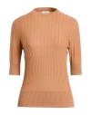 Peserico Easy Woman Sweater Camel Size 6 Merino Wool In Brown