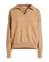 Peserico Easy Woman Sweater Camel Size 6 Merino Wool, Cashmere In Brown