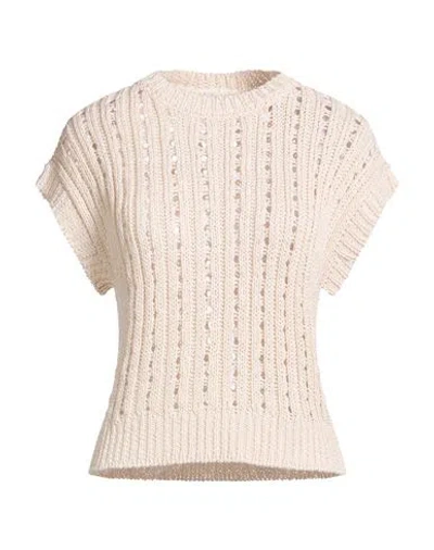 Peserico Easy Woman Sweater Ivory Size 6 Viscose, Polyester In Pink