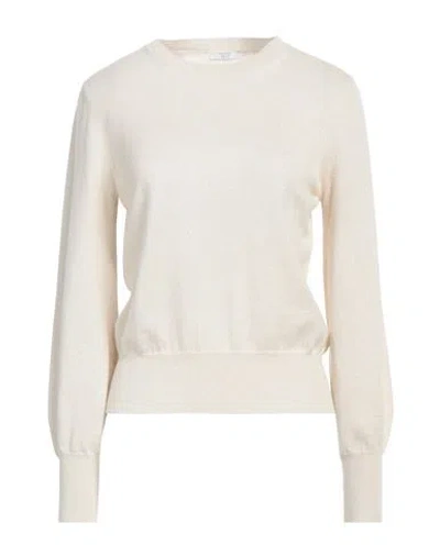 Peserico Easy Woman Sweater Ivory Size 6 Wool, Cashmere, Polyester In White