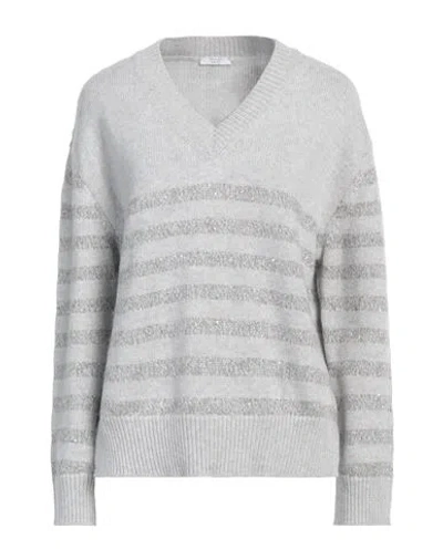 Peserico Easy Woman Sweater Light Grey Size 6 Virgin Wool, Cashmere, Polyester, Cotton