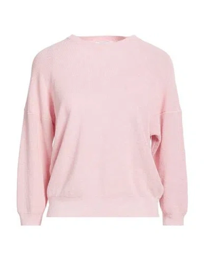 Peserico Easy Woman Sweater Light Pink Size 6 Linen, Cotton
