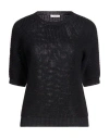 Peserico Easy Woman Sweater Midnight Blue Size 2 Cotton, Polyester In Black