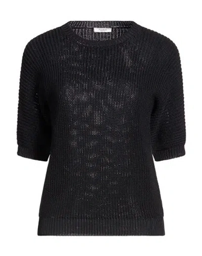 Peserico Easy Woman Sweater Midnight Blue Size 2 Cotton, Polyester In Black