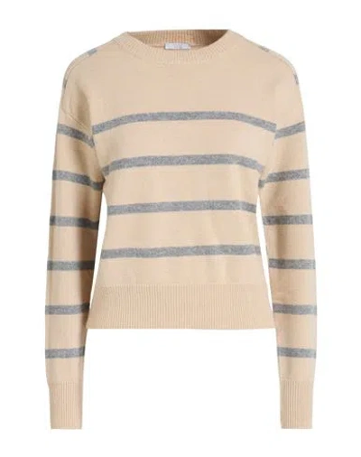 Peserico Easy Woman Sweater Sand Size 6 Merino Wool, Wool, Cashmere, Polyester In Brown