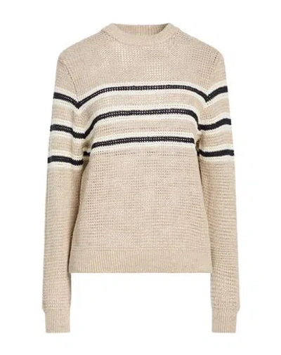 Peserico Easy Woman Sweater Taupe Size 6 Linen, Cotton In Nude