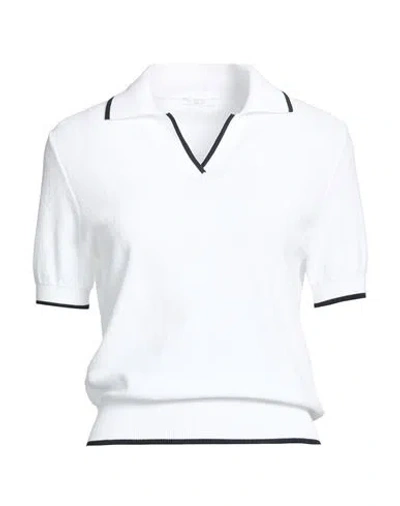 Peserico Easy Woman Sweater White Size 10 Cotton, Polyamide