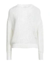 Peserico Easy Woman Sweater White Size 6 Linen, Cotton, Viscose, Polyester, Metallic Fiber In White