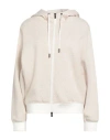 Peserico Easy Woman Sweatshirt Beige Size 10 Cotton, Elastane In Neutral