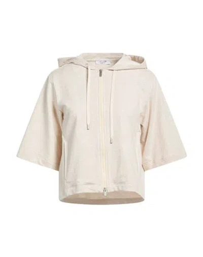 Peserico Easy Woman Sweatshirt Beige Size 6 Cotton In Neutral