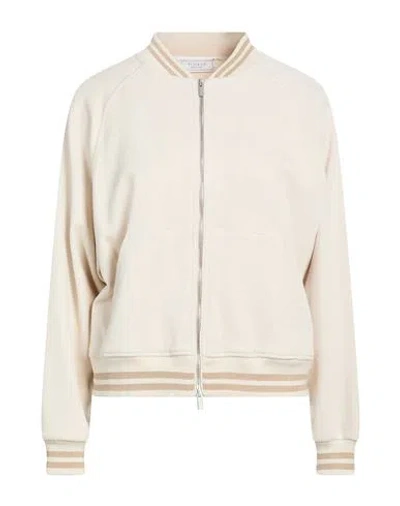 Peserico Easy Woman Sweatshirt Ivory Size 6 Cotton, Polyamide In Neutral