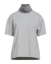 Peserico Easy Woman T-shirt Light Grey Size 6 Virgin Wool, Cotton, Elastane In Gray